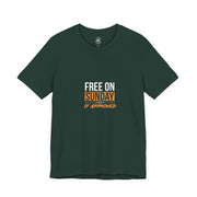 Sunday Approved Unisex Jersey Tee, Casual Weekend Shirt, Gift for Friends, Relaxed Fit Tee, Simple Graphic T-Shirt