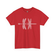 Graphic  Celtic Style Tee of dragonflies, Unisex Heavy Cotton T-Shirt, Bug Lover Gift, Nature Inspired Shirt, Unique Entomology Top, Insect