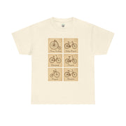 Vintage Bicycle T-Shirt | Old Postcard Style Cycling Graphic Tee | Retro Bike Rider Gift | Penny Farthing Shirt