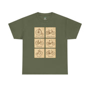 Vintage Bicycle T-Shirt | Old Postcard Style Cycling Graphic Tee | Retro Bike Rider Gift | Penny Farthing Shirt