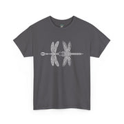 Graphic  Celtic Style Tee of dragonflies, Unisex Heavy Cotton T-Shirt, Bug Lover Gift, Nature Inspired Shirt, Unique Entomology Top, Insect