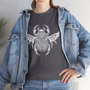 Graphic Insect Celtic Style Tee, Unisex Heavy Cotton T-Shirt, Bug Lover Gift, Nature Inspired Shirt, Unique Entomology Top, Insect