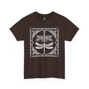 Graphic Dragonfly Insect Celtic Style Tee, Unisex Heavy Cotton T-Shirt, Bug Lover Gift, Nature Inspired Shirt, Unique Entomology Top, Insect