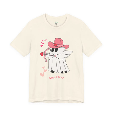 Cupid Boo Ghost T-Shirt, Unisex Jersey Tee, Cute Valentine's Day Gift, Funny Love Shirt, Perfect for Couples, Halloween Style