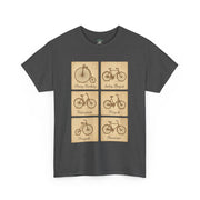 Vintage Bicycle T-Shirt | Old Postcard Style Cycling Graphic Tee | Retro Bike Rider Gift | Penny Farthing Shirt