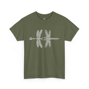 Graphic  Celtic Style Tee of dragonflies, Unisex Heavy Cotton T-Shirt, Bug Lover Gift, Nature Inspired Shirt, Unique Entomology Top, Insect