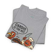 Funny Turkey Cardio Tee - Thanksgiving Gift, Unisex Cotton Shirt, Humor Tee, Fall Celebration Apparel, Holiday Humor T-Shirt