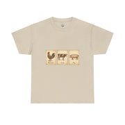 Vintage Farmyard Tee with Rooster Pig and Cow - Unisex Tee