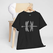 Graphic  Celtic Style Tee of dragonflies, Unisex Heavy Cotton T-Shirt, Bug Lover Gift, Nature Inspired Shirt, Unique Entomology Top, Insect