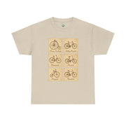 Vintage Bicycle T-Shirt | Old Postcard Style Cycling Graphic Tee | Retro Bike Rider Gift | Penny Farthing Shirt