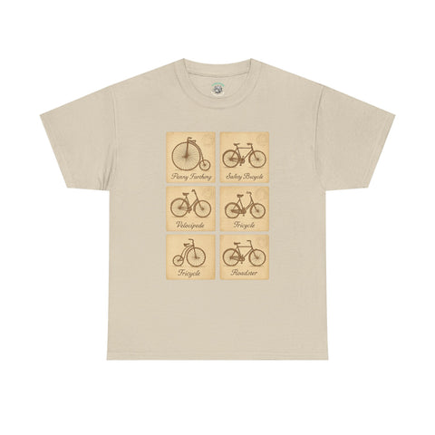 Vintage Bicycle T-Shirt | Old Postcard Style Cycling Graphic Tee | Retro Bike Rider Gift | Penny Farthing Shirt