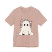 Cute Ghost 'Boo Jams' Unisex Tee, Halloween Shirt, Kawaii Ghost Top, Music Lover Gift, Spooky Season Apparel