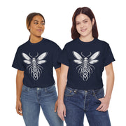 Graphic Insect Celtic Style Tee, Unisex Heavy Cotton T-Shirt, Bug Lover Gift, Nature Inspired Shirt, Unique Entomology Top, Insect