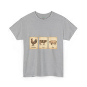 Vintage Farmyard Tee with Rooster Pig and Cow - Unisex Tee