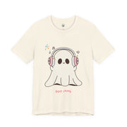 Cute Ghost 'Boo Jams' Unisex Tee, Halloween Shirt, Kawaii Ghost Top, Music Lover Gift, Spooky Season Apparel