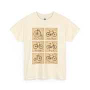 Vintage Bicycle T-Shirt | Old Postcard Style Cycling Graphic Tee | Retro Bike Rider Gift | Penny Farthing Shirt