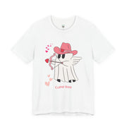 Cupid Boo Ghost T-Shirt, Unisex Jersey Tee, Cute Valentine's Day Gift, Funny Love Shirt, Perfect for Couples, Halloween Style