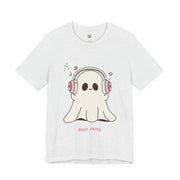 Cute Ghost 'Boo Jams' Unisex Tee, Halloween Shirt, Kawaii Ghost Top, Music Lover Gift, Spooky Season Apparel