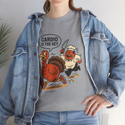 Funny Turkey Cardio Tee - Thanksgiving Gift, Unisex Cotton Shirt, Humor Tee, Fall Celebration Apparel, Holiday Humor T-Shirt
