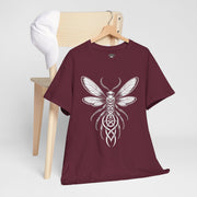 Graphic Insect Celtic Style Tee, Unisex Heavy Cotton T-Shirt, Bug Lover Gift, Nature Inspired Shirt, Unique Entomology Top, Insect