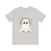 Cute Ghost 'Boo Jams' Unisex Tee, Halloween Shirt, Kawaii Ghost Top, Music Lover Gift, Spooky Season Apparel