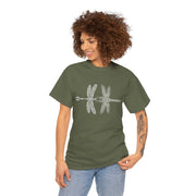 Graphic  Celtic Style Tee of dragonflies, Unisex Heavy Cotton T-Shirt, Bug Lover Gift, Nature Inspired Shirt, Unique Entomology Top, Insect