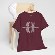 Graphic  Celtic Style Tee of dragonflies, Unisex Heavy Cotton T-Shirt, Bug Lover Gift, Nature Inspired Shirt, Unique Entomology Top, Insect