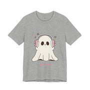 Cute Ghost 'Boo Jams' Unisex Tee, Halloween Shirt, Kawaii Ghost Top, Music Lover Gift, Spooky Season Apparel