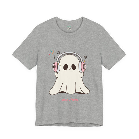 Cute Ghost 'Boo Jams' Unisex Tee, Halloween Shirt, Kawaii Ghost Top, Music Lover Gift, Spooky Season Apparel