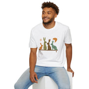 Vintage Retro Rabbits Unisex Softstyle T-Shirt, Rabbit Lover Gift, Cute Rabbit Tee, Animal Print Shirt, Graphic Tee for Rabbit Owners