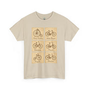 Vintage Bicycle T-Shirt | Old Postcard Style Cycling Graphic Tee | Retro Bike Rider Gift | Penny Farthing Shirt