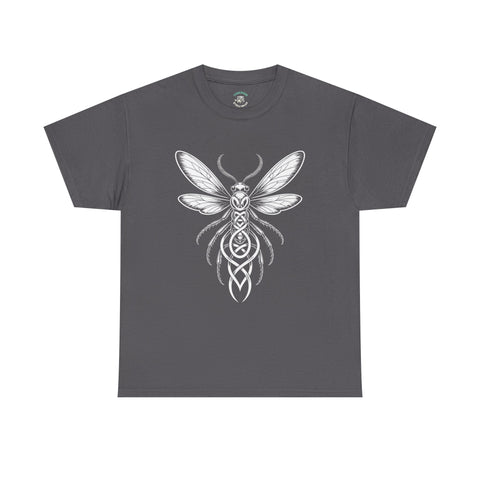 Graphic Insect Celtic Style Tee, Unisex Heavy Cotton T-Shirt, Bug Lover Gift, Nature Inspired Shirt, Unique Entomology Top, Insect