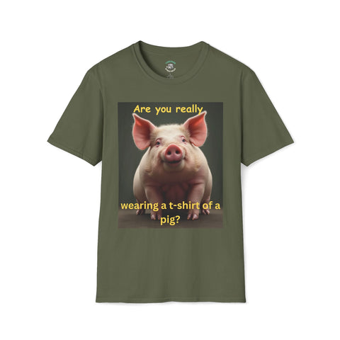 Humorous Pig T-Shirt, Funny Graphic Tee, Gift for Animal Lovers, Casual Wear, Unique Statement Shirt, Birthday and Party Apparel