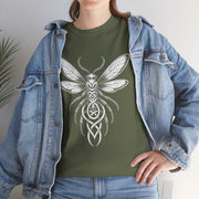 Graphic Insect Celtic Style Tee, Unisex Heavy Cotton T-Shirt, Bug Lover Gift, Nature Inspired Shirt, Unique Entomology Top, Insect