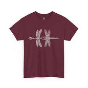 Graphic  Celtic Style Tee of dragonflies, Unisex Heavy Cotton T-Shirt, Bug Lover Gift, Nature Inspired Shirt, Unique Entomology Top, Insect