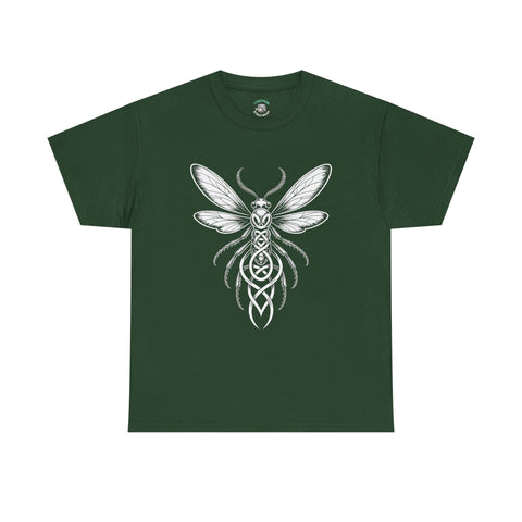 Graphic Insect Celtic Style Tee, Unisex Heavy Cotton T-Shirt, Bug Lover Gift, Nature Inspired Shirt, Unique Entomology Top, Insect
