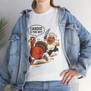 Funny Turkey Cardio Tee - Thanksgiving Gift, Unisex Cotton Shirt, Humor Tee, Fall Celebration Apparel, Holiday Humor T-Shirt