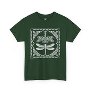 Graphic Dragonfly Insect Celtic Style Tee, Unisex Heavy Cotton T-Shirt, Bug Lover Gift, Nature Inspired Shirt, Unique Entomology Top, Insect