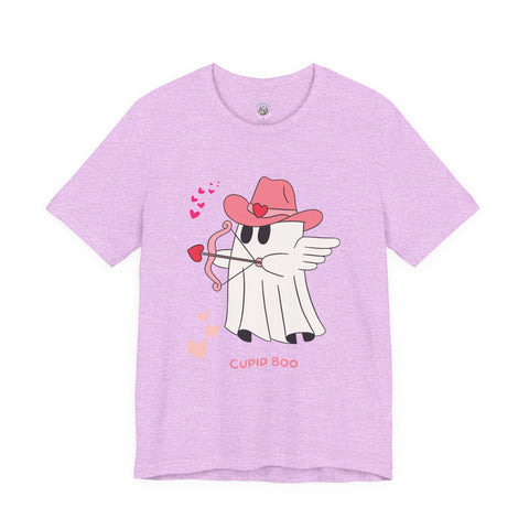 Cupid Boo Ghost T-Shirt, Unisex Jersey Tee, Cute Valentine's Day Gift, Funny Love Shirt, Perfect for Couples, Halloween Style