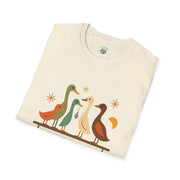 Vintage Retro Ducks Unisex Softstyle T-Shirt, Duck Lover Gift, Cute DucksTee, Animal Print Shirt, Graphic Tee for Duck Owners